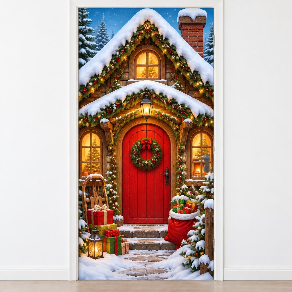 Imagem ilustrativa de capa de porta casa do papai noel.